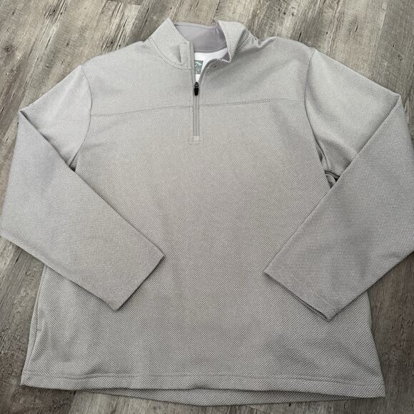 Callaway 1/4 Zip Pullover Mens Large Gray Taupe Dot Golf Fleece Side Pockets - Picture 7 of 7